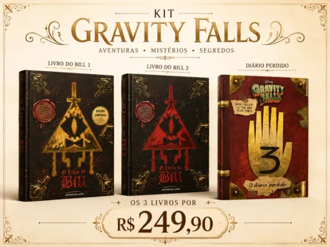 Kit livros gravity falls - o livro do bill 1 e 2 + o diário perdido