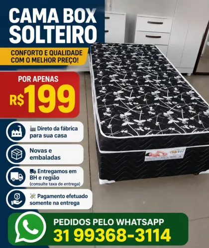 Cama box de solteiro, qualidade Máxima
