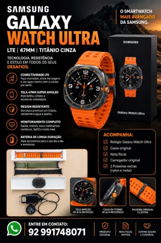 Samsung Galaxy Watch Ultra LTE 47mm - Titânio Cinza | Semi Novo