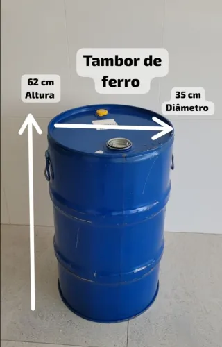 Tambor pequeno de ferro 50 litros usados 
