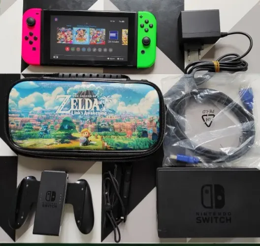 Nintendo switch v2 desbloqueado 128gb faço envio