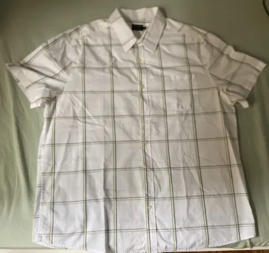 Camisa Branca com Listras Preta/Verde Tamanho GG - Marfinno