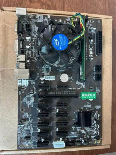 KIT PLACA MÃE B250-BTC + CELERON G3930 + 4GB RAM + FAN