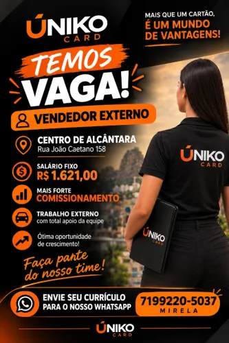 VAGA VENDEDOR EXTERNO ALCANTARA