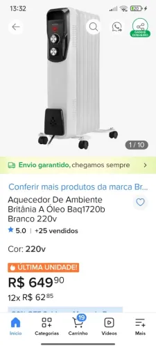 Aquecedor a óleo semi-novo