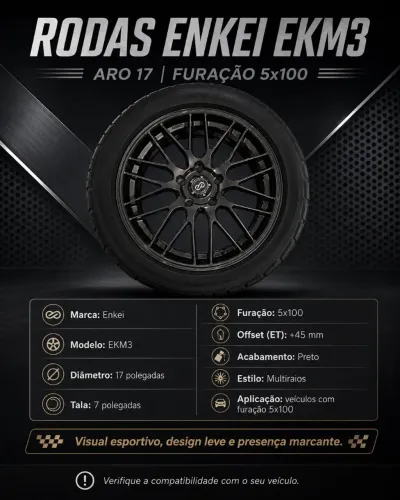 Rodas Enkei EKM3 Originais Aro 17 5x100