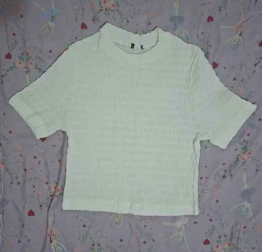 Blusa cropped branca tamanho p