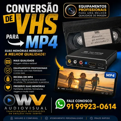 VHS, VHS-C, Mini dv e DVD para MP4