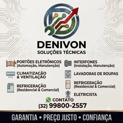Refrigeração | Ar condicionado | Eletricista | Interfones | Automação de portões