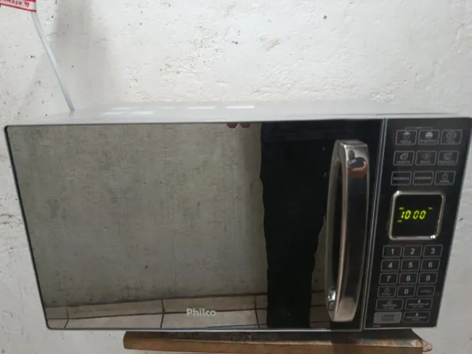 Microondas Philco porta espelhada cinza 25 litros lindo 220v