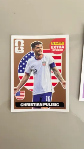 Figurinha rara do Christian Pulisic de bronze da copa do mundo de 2026
