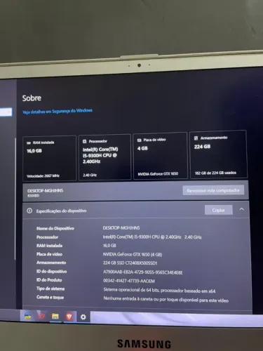 Notebook Gamer Samsung Odyssey 2