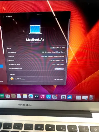 MacBook Air Intel Dual Core i5 - macOS Ventura