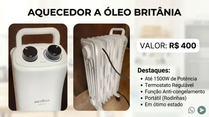 Aquecedor a Óleo Britânia BAQ1510B (1500W)