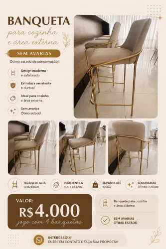 VENDE-SE BANQUETAS 