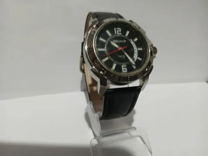 Relógio Seculos masculino pulseira de couro