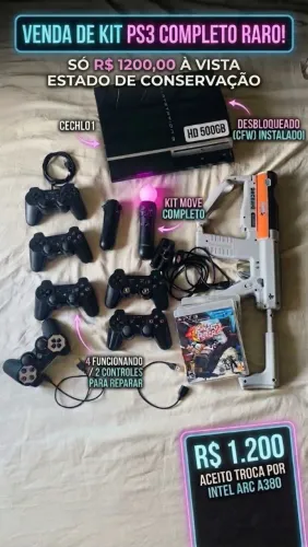 Playstation 3 kit completo só jogar