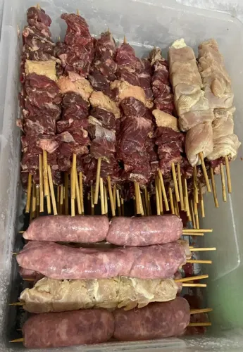Espetinho pronto 