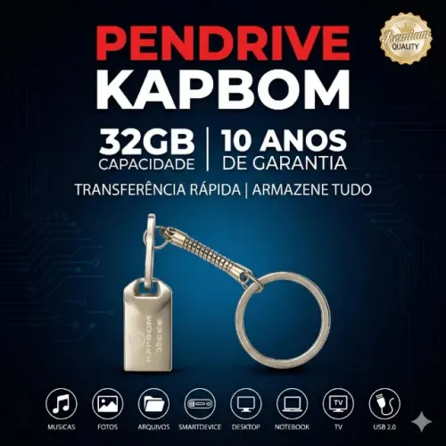 Pendrive 32GB S-32 para Transferir Armazenar e Compartilhar Dados Portátil e Compacto