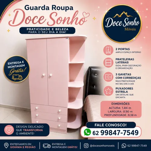 Guarda roupa infantil Doce sonho