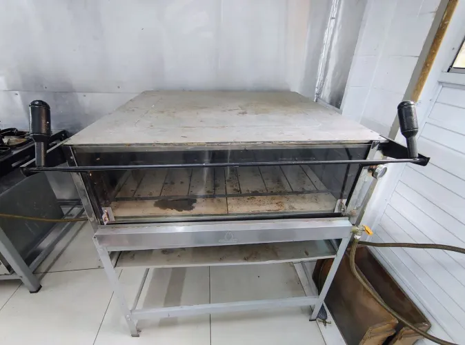 Forno a gás industrial de pedra com duas alturas