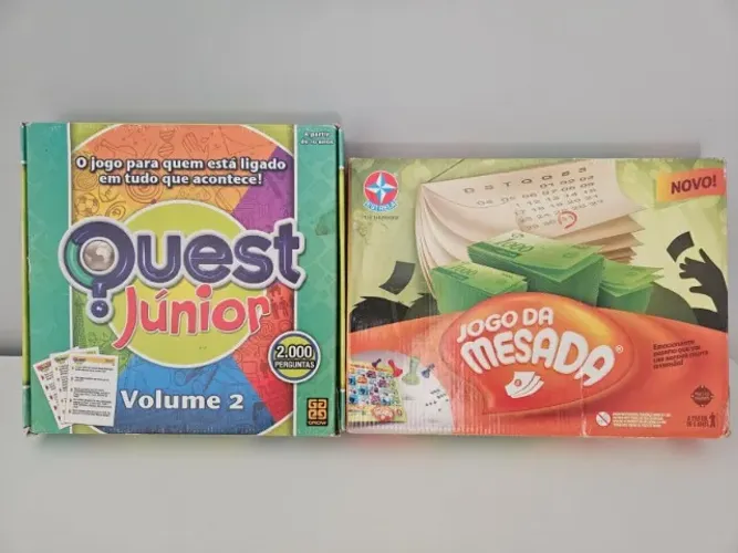 02 jogos de tabuleiro - diversão garantida (Jogo da Mesada e  Quest Junior