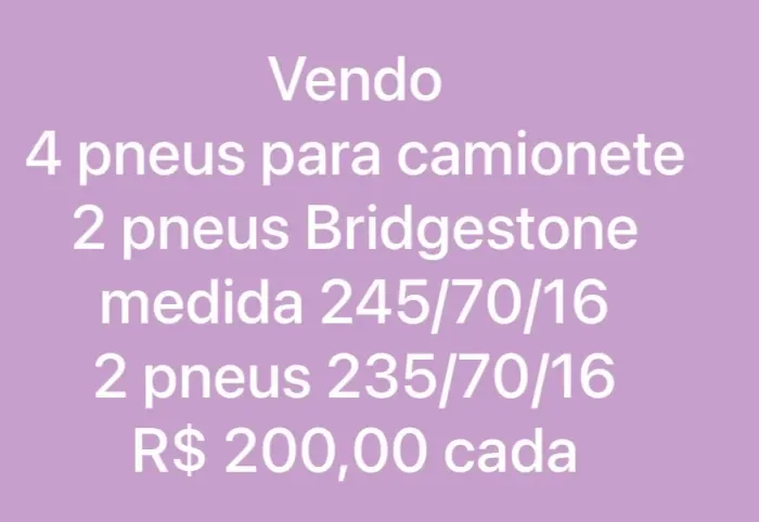 4 pneus aro 16 camionete