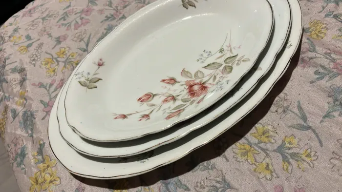 travessas/bandejas porcelana steatita floral vintage