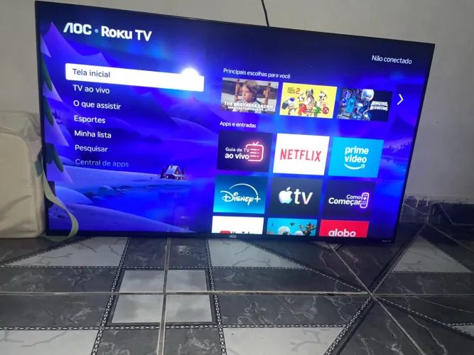 Smart TV AOC 43" Full HD Roku TV TROCA POR TV MENOR + UMA VOLTA