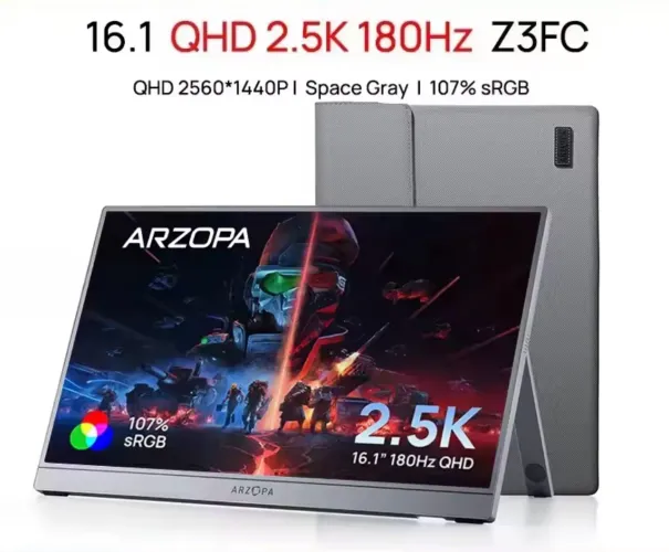 Monitor Portátil Arzopa QHD 180Hz (16.1 pol)