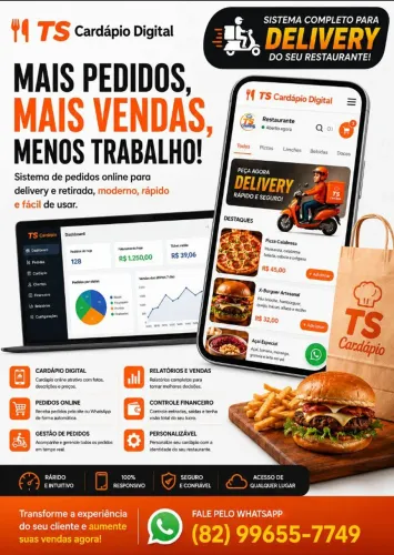 Cardápio que faz pedido Delivery