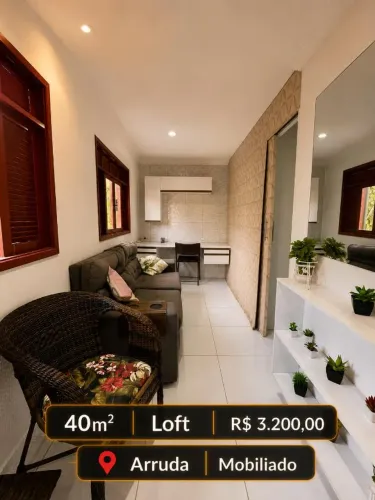 Arruda | Loft | Mobiliado | R$ 3.200 | Caução
