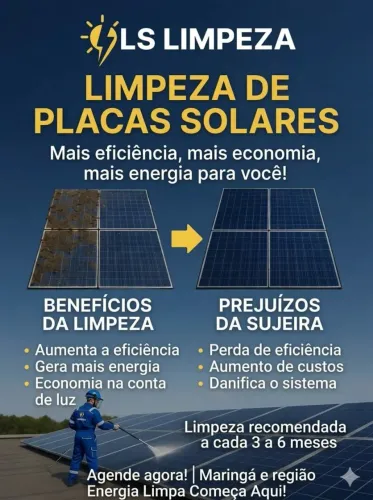 Limpeza placa solar