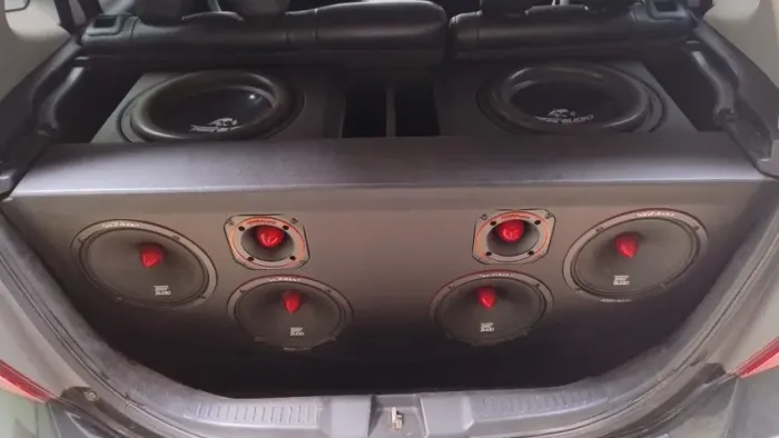 Caixa De Som Barato - Subwoofer Médio E Twiter Tiger 2380wrms