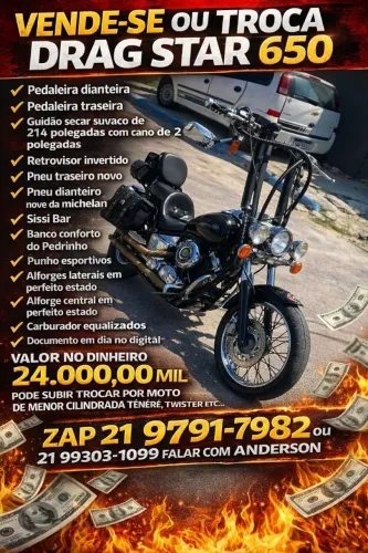 Vendo ou troco Drag Star 650