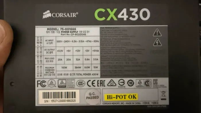 Fonte Corsair Cx430 430w Real Atx 80 Plus Bronze - USADA