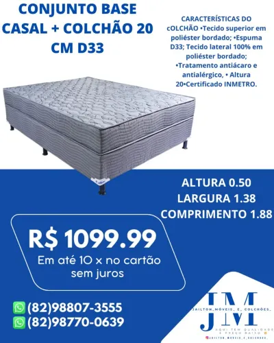 PROMOÇÃO CONJUNTO CASAL BASE + COLCHÃO
