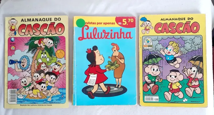 Kit com gibis Luluzinha (2 revistas em 1) 2 Almanaques do Cascão - Material Antigo Raro.