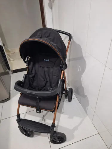 Carrinho de Bebê Burigotto Travel System Ecco Preto/Cobre
