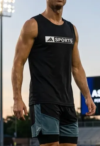Oferta: camiseta regata esportiva Dry-Fit preta p/ treino, academia, esportes, etc