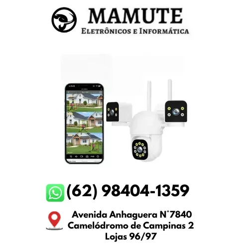 Câmera Segurança Ip Wifi 3 Lente Tripla Full Hd Prova D'agua