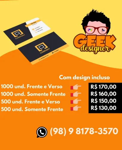 Cartões de Visita, Panfletos, Banners, Tags e muito mais...