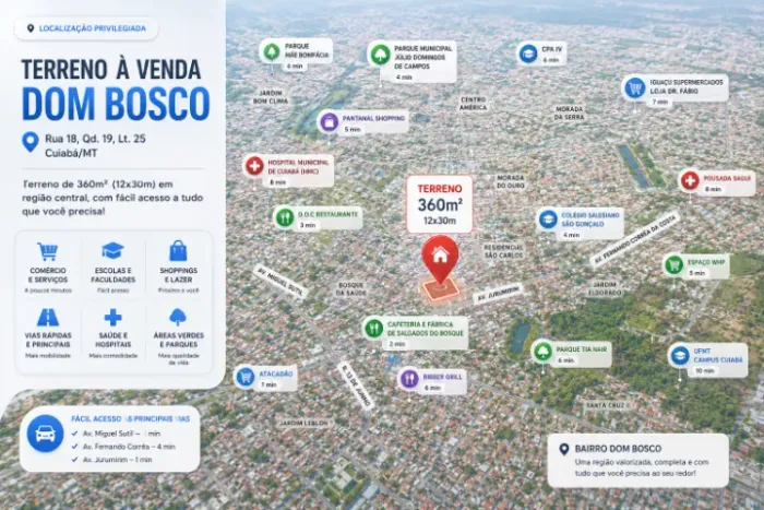 Terreno 12x30 no Dom Bosco | 360m²