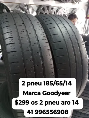 Pneus 185/65/14 Goodyear $299 os 2 pneu aro 14 usados roda muito ainda não é remold