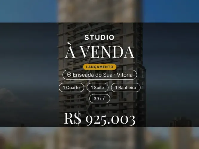 Studio em Vitória: Conforto e Praticidade no Coração de Enseada do Suá!