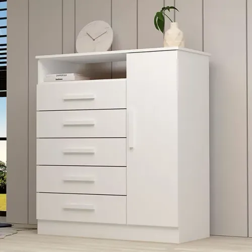 Cômoda/Sapateira 100% MDF e 5 Gavetas Madri -  Entrega e montagem Grátis p/ Fortaleza 