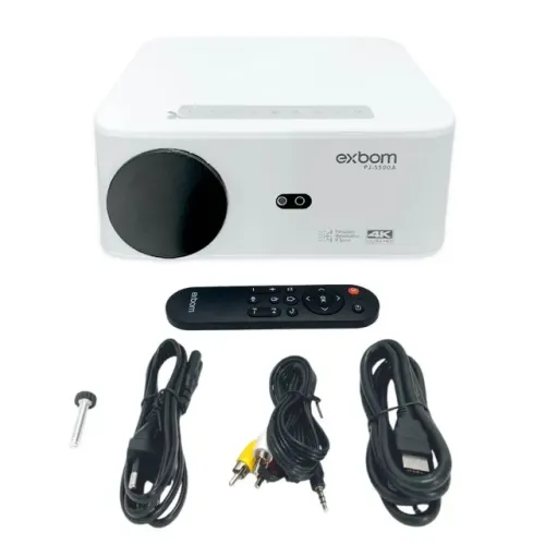 Projetor Android 5G 4K com Espelhamento Sem Fio [Branco] 