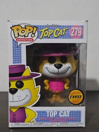 Funko Pop Top Cat 279 Chase Caixa com detalhes Manda Chuva Hanna Barbera