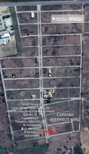 Vendo Terreno Village Teodoro(10x20=200m2)
