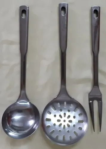 Conjunto talheres cozinha aço inoxidável - kit de 3 peças     